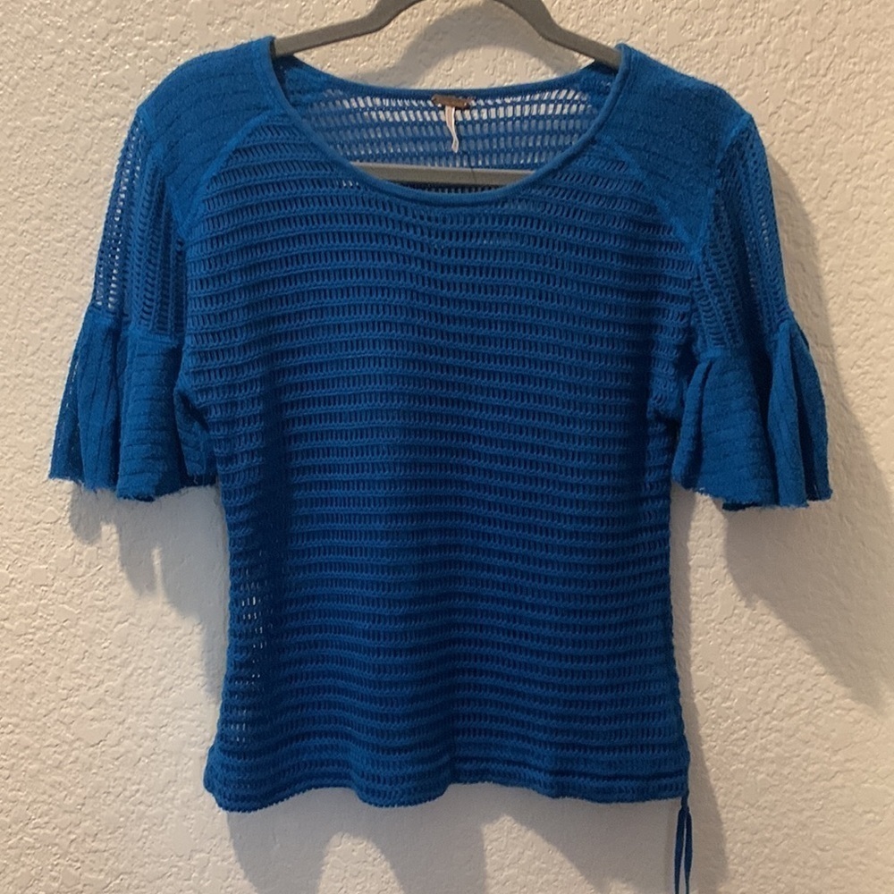 Free People Blue Knit Women's Top - Picture 4 of 8